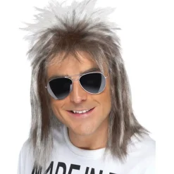 80S Ash Blonde Mullet Wig<Party Delights