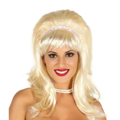 60S Blonde Wig With Ribbon<Party Delights Best