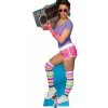 80's Neon Boombox Girl Cardboard Cutout - 177Cm X 73Cm<Party Delights Best