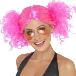 80S Neon Pink Bunches Wig<Party Delights