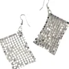 70S Silver Diamond Style Earrings<Party Delights Clearance