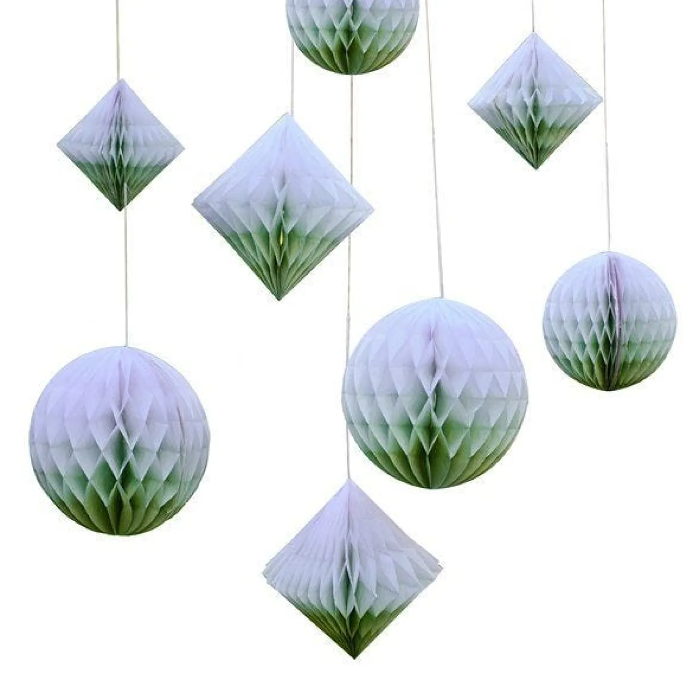 Sage Dip Dye Paper Honeycomb Decorations (8Pk)<Party Delights Discount