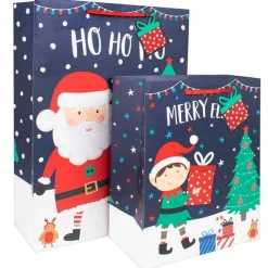 Party Delights Gift Wrapping<Santa & Elf Gift Bags (2Pk)