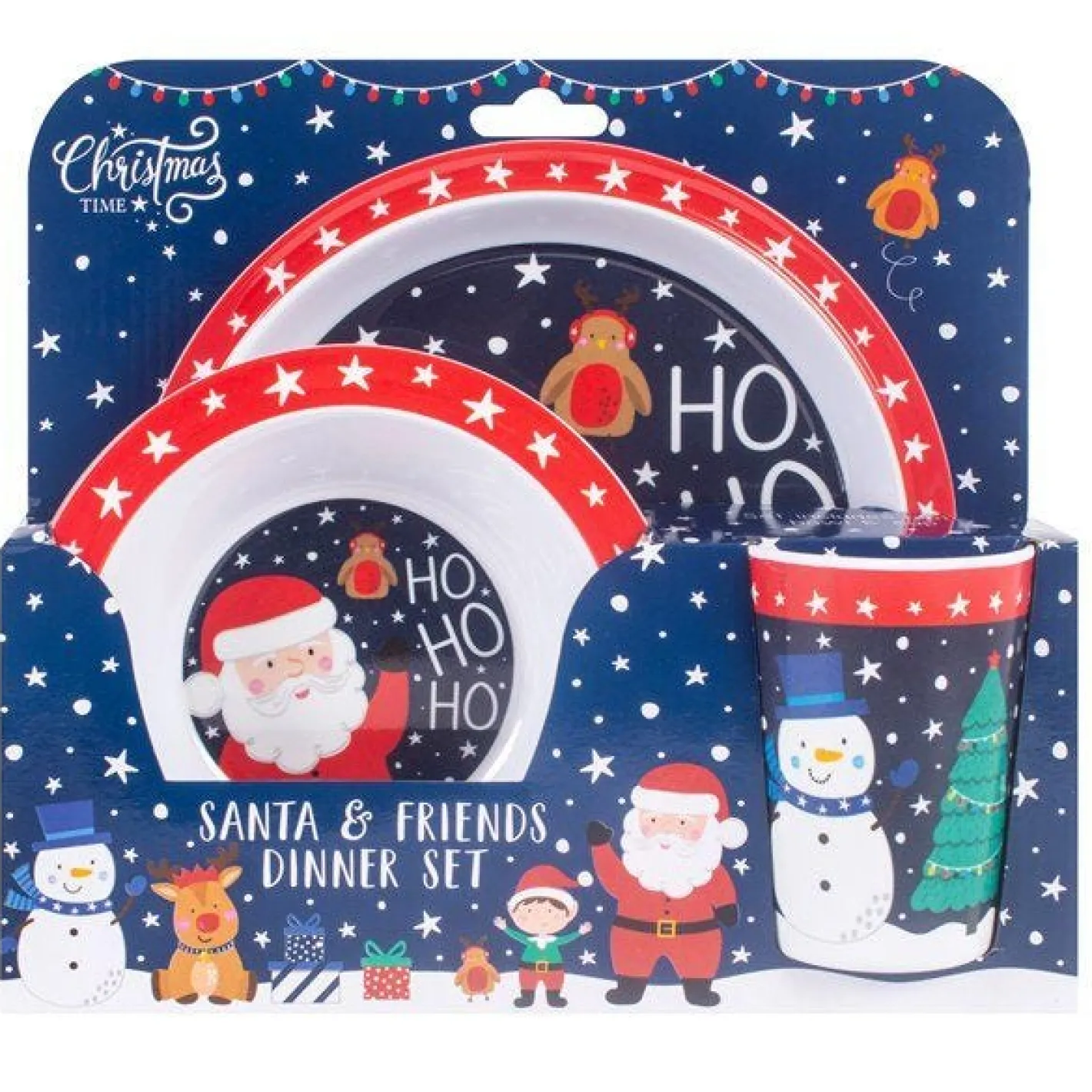 Party Delights Tableware<Santa & Friends Melamine Dinner Set