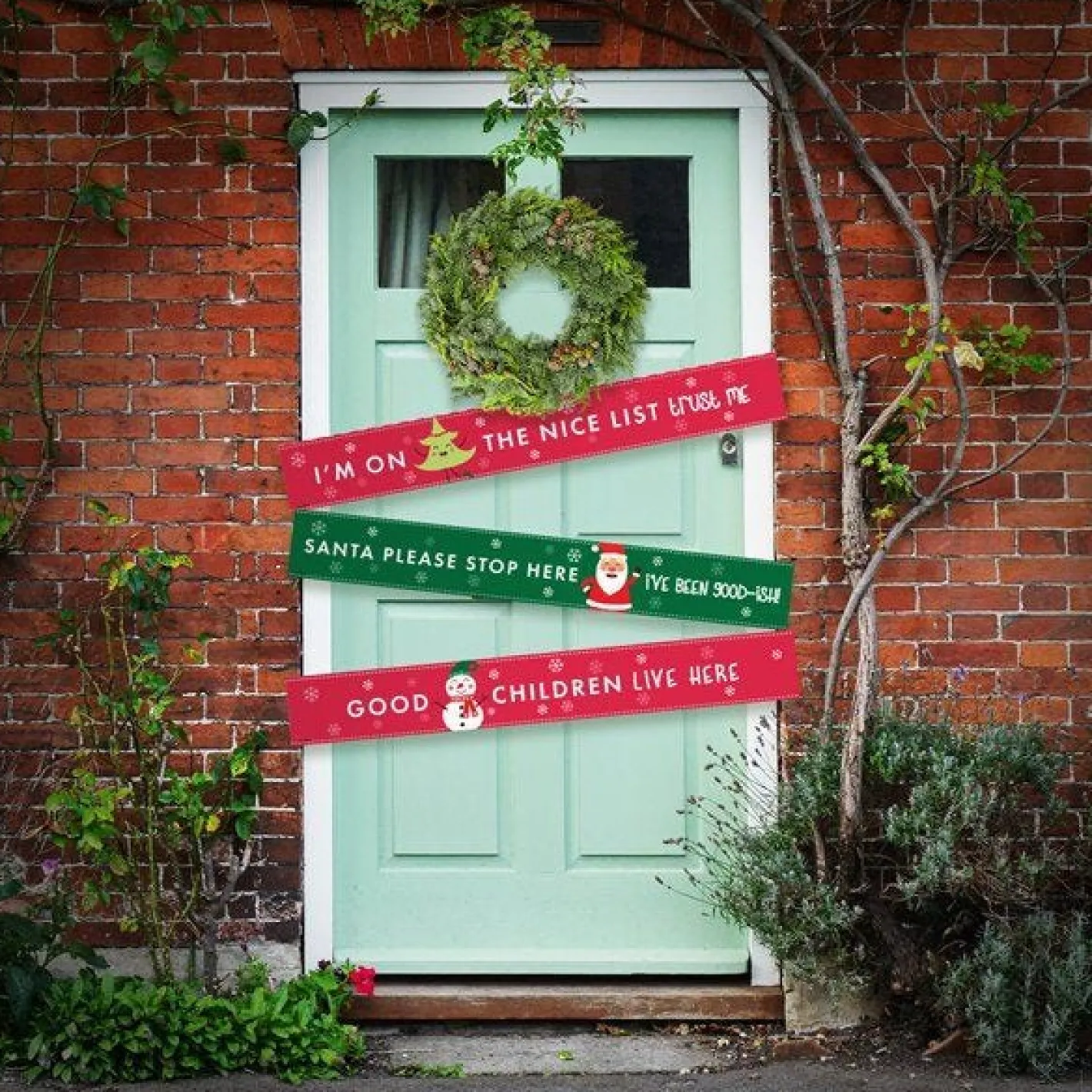 Party Delights Outdoor Decorations<Santa Please Stop Here Paper Door Banners - 1M (3Pk)