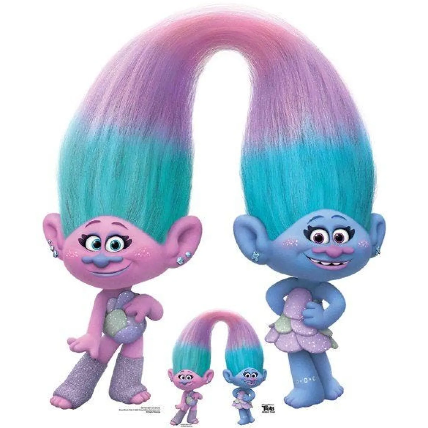 Satin & Chenile Trolls World Tour Cardboard Cutout - 111Cm X 93Cm<Party Delights Outlet