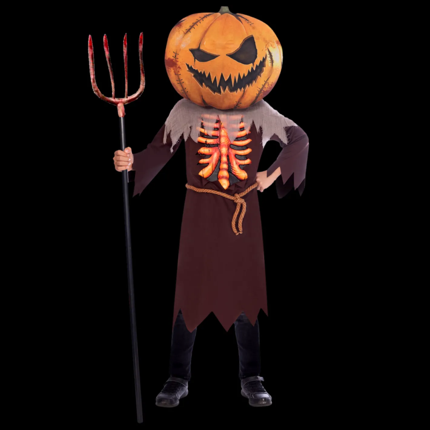 Kids' Party Delights Kids'<Scary Pumpkin Big Head - Child Costume