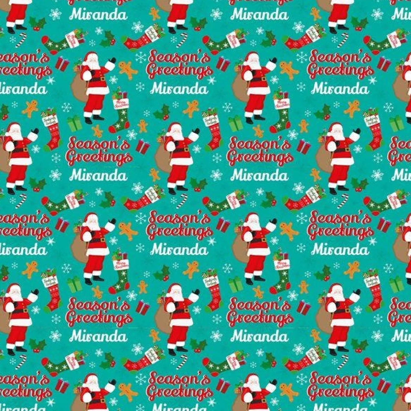 Party Delights Gift Wrapping<Season's Greetings Christmas Personalised Wrapping Paper - 62 X 100Cm Sheet