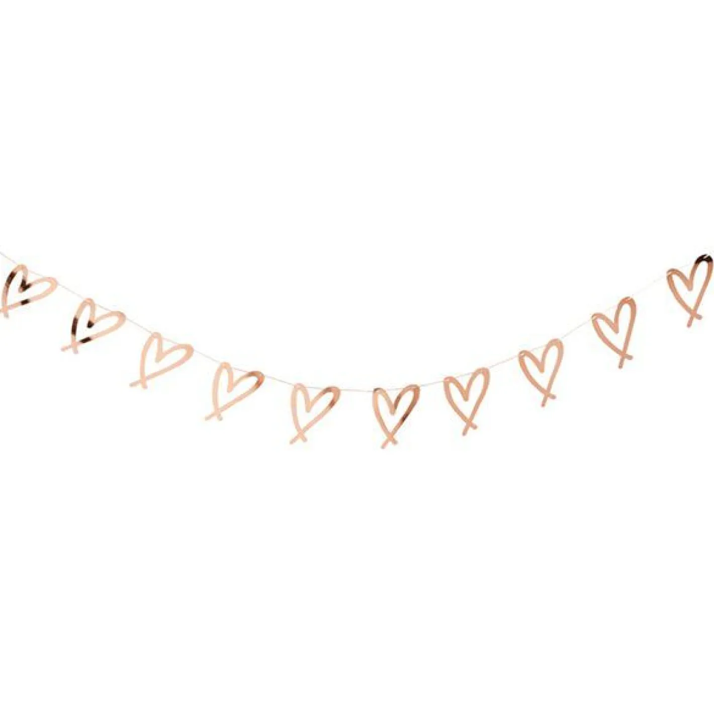 She Said Yaaas Rose Gold Heart Paper Garland - 2M<Party Delights