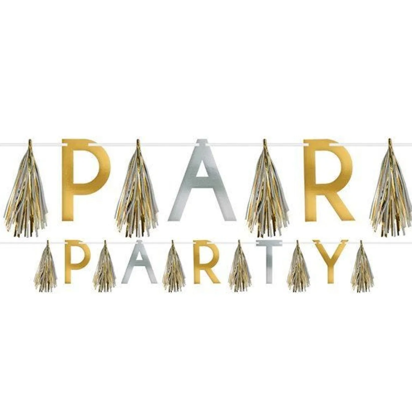 Silver & Gold Party Tassle Garland - 3.4M<Party Delights Outlet