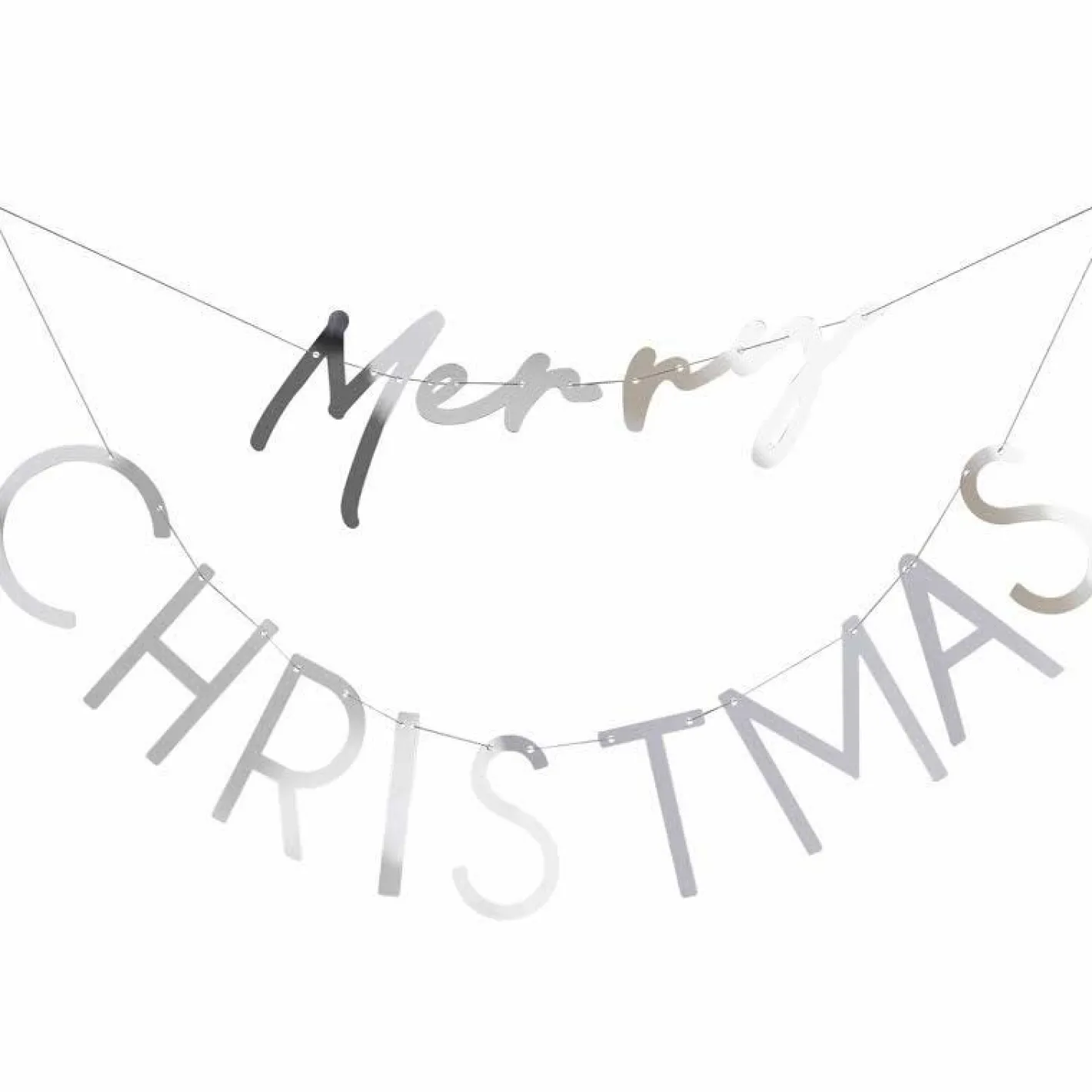 Silver Acrylic Merry Christmas Banner - 82Cm<Party Delights Sale