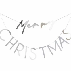 Party Delights Hanging Decorations<Silver Acrylic Merry Christmas Banner - 82Cm