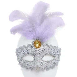 Silver And Feather Masquerade Masks For Couples<Party Delights Sale