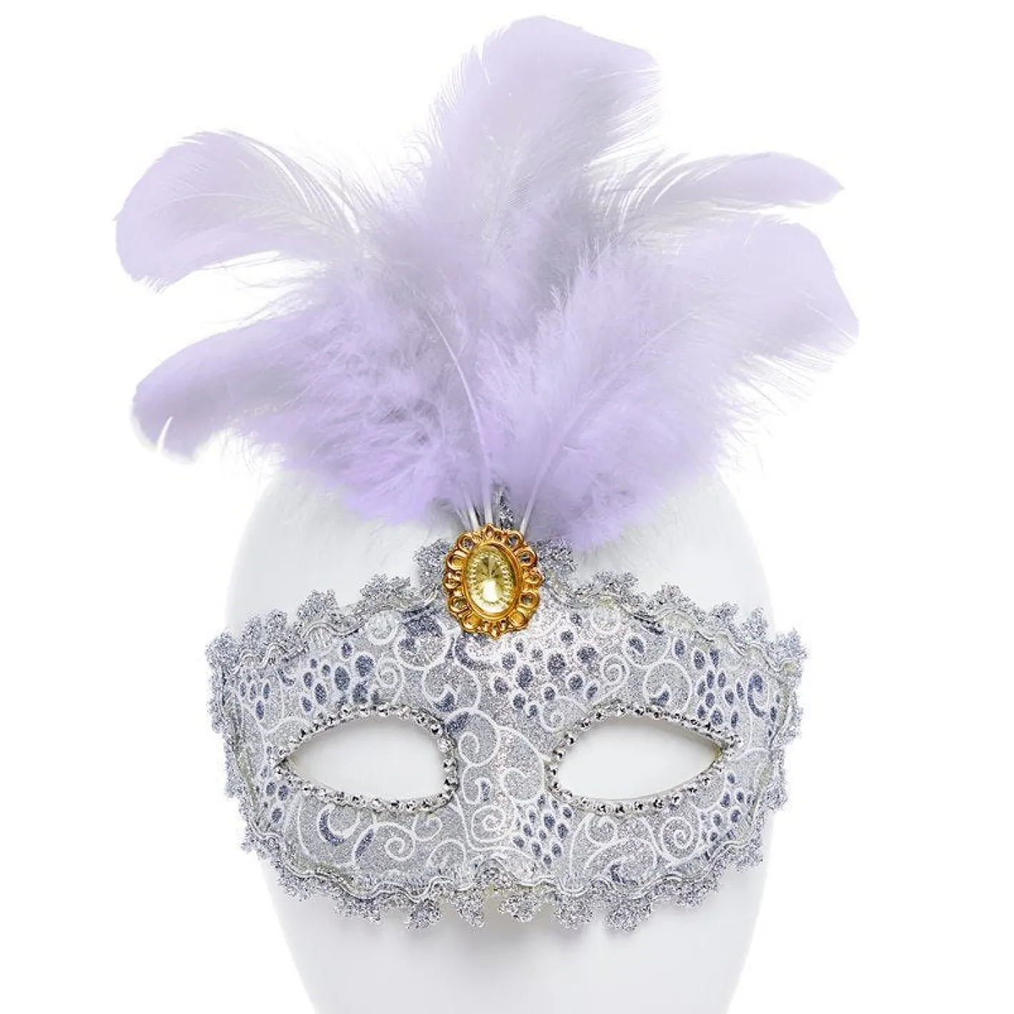Silver And Feather Masquerade Masks For Couples<Party Delights Sale