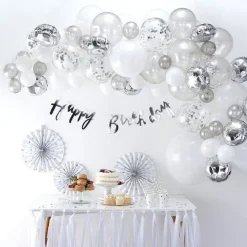 Silver Balloon Arch - 70 Balloons<Party Delights Discount