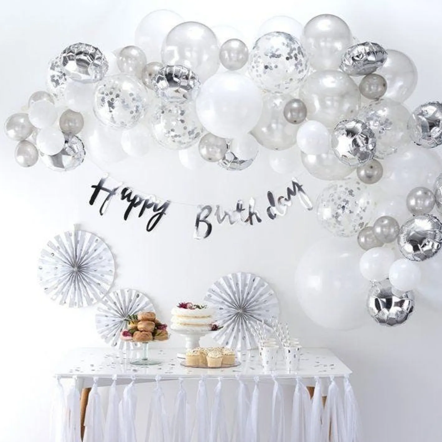 Silver Balloon Arch - 70 Balloons<Party Delights Discount