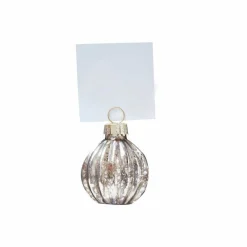 Party Delights Tableware<Silver Bauble Place Card Holder - 4Cm (6Pk)