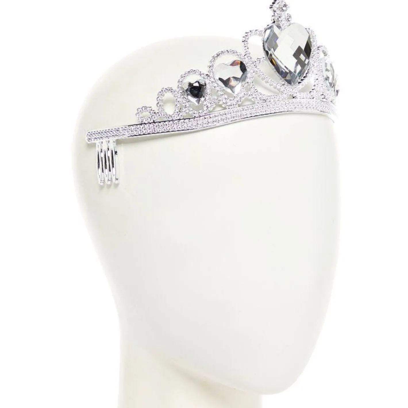 Silver Clear Gem Tiara - Child<Party Delights