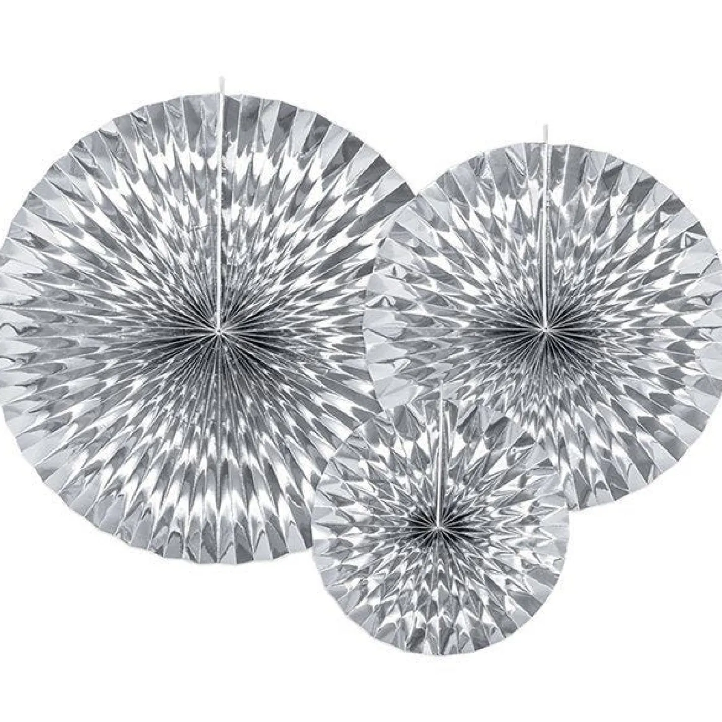 Silver Fans (3Pk)<Party Delights Clearance