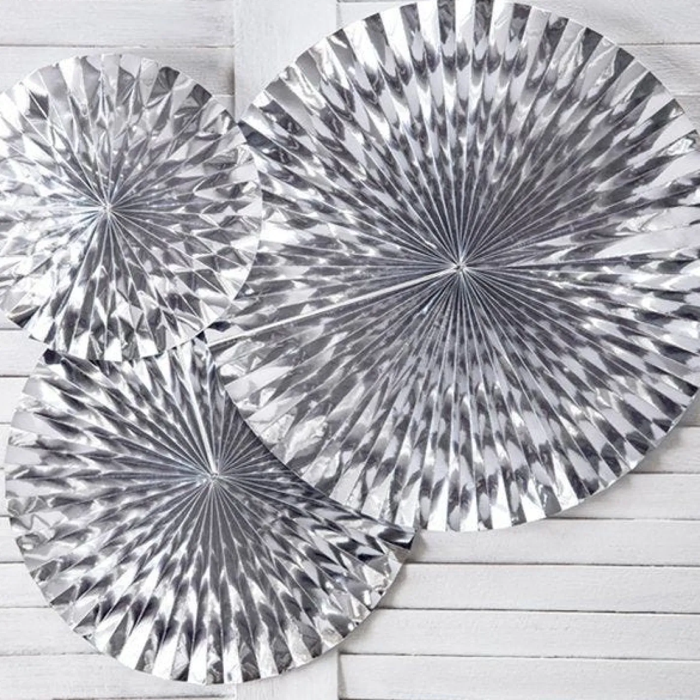 Silver Fans (3Pk)<Party Delights Clearance