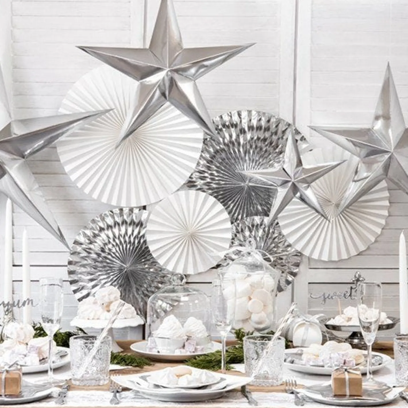 Silver Fans (3Pk)<Party Delights Clearance