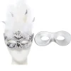 Silver Feather Masquerade Masks For Couples<Party Delights