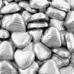 Silver Foil Chocolate Hearts - 1Kg<Party Delights Sale