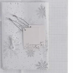 Party Delights Gift Wrapping<Silver Foiled Snowflake Christmas Wrapping Paper Kit