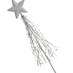 Silver Glitter Wand With Tinsel<Party Delights Hot