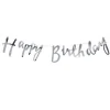 Silver 'Happy Birthday' Paper Banner - 1.5M<Party Delights Best