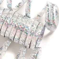Silver Holographic Streamers - 10 Coils<Party Delights Outlet