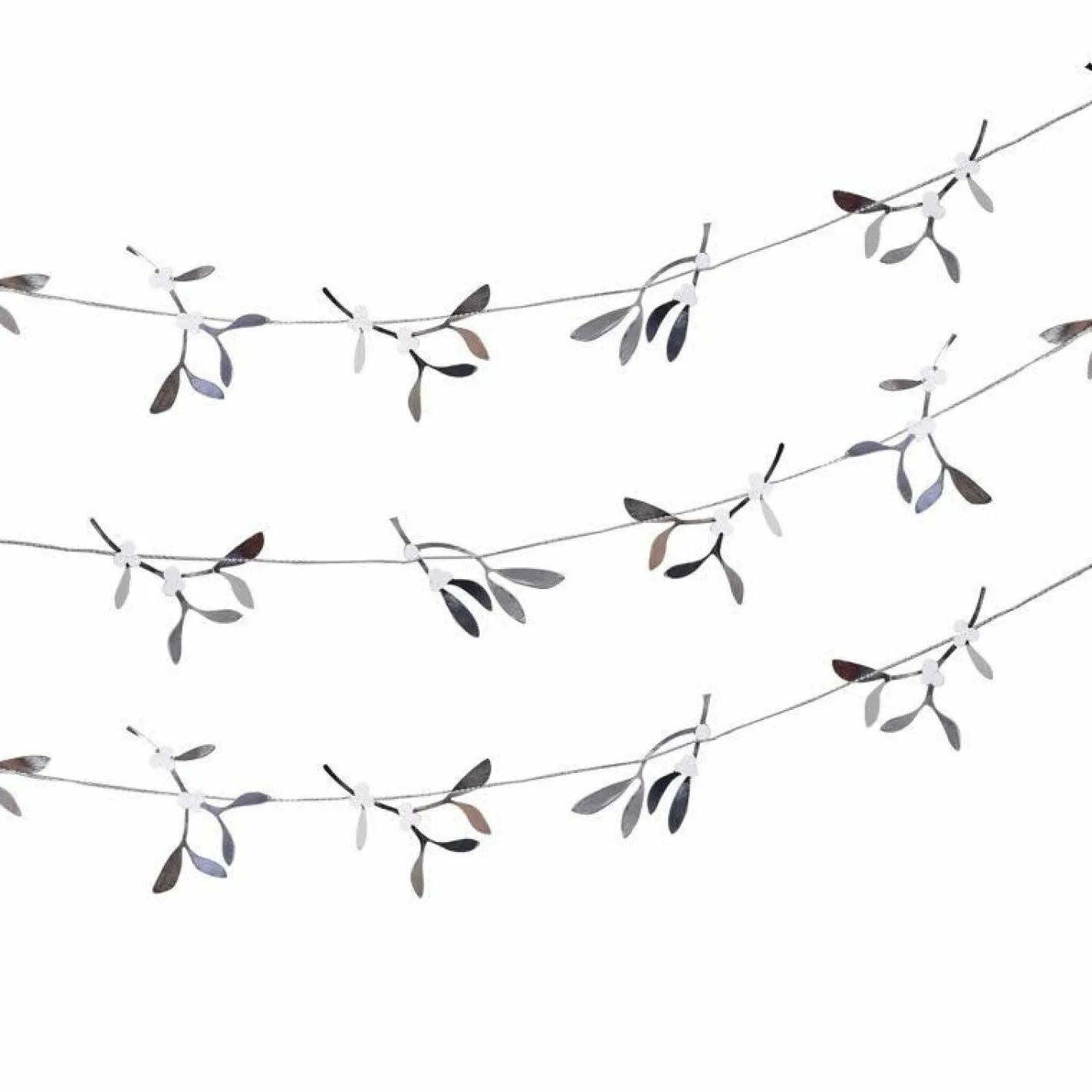 Silver Mistletoe Paper Garland - 5M<Party Delights