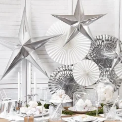 Party Delights Snowflake Decorations<Silver Paper Star Decoration - 70Cm