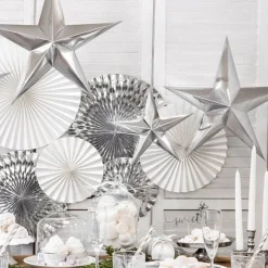 Party Delights Snowflake Decorations<Silver Paper Star Decoration - 30Cm