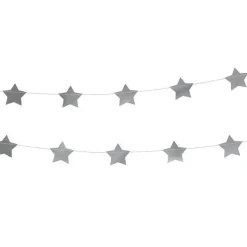 Silver Star Garland - 3.6M<Party Delights Clearance
