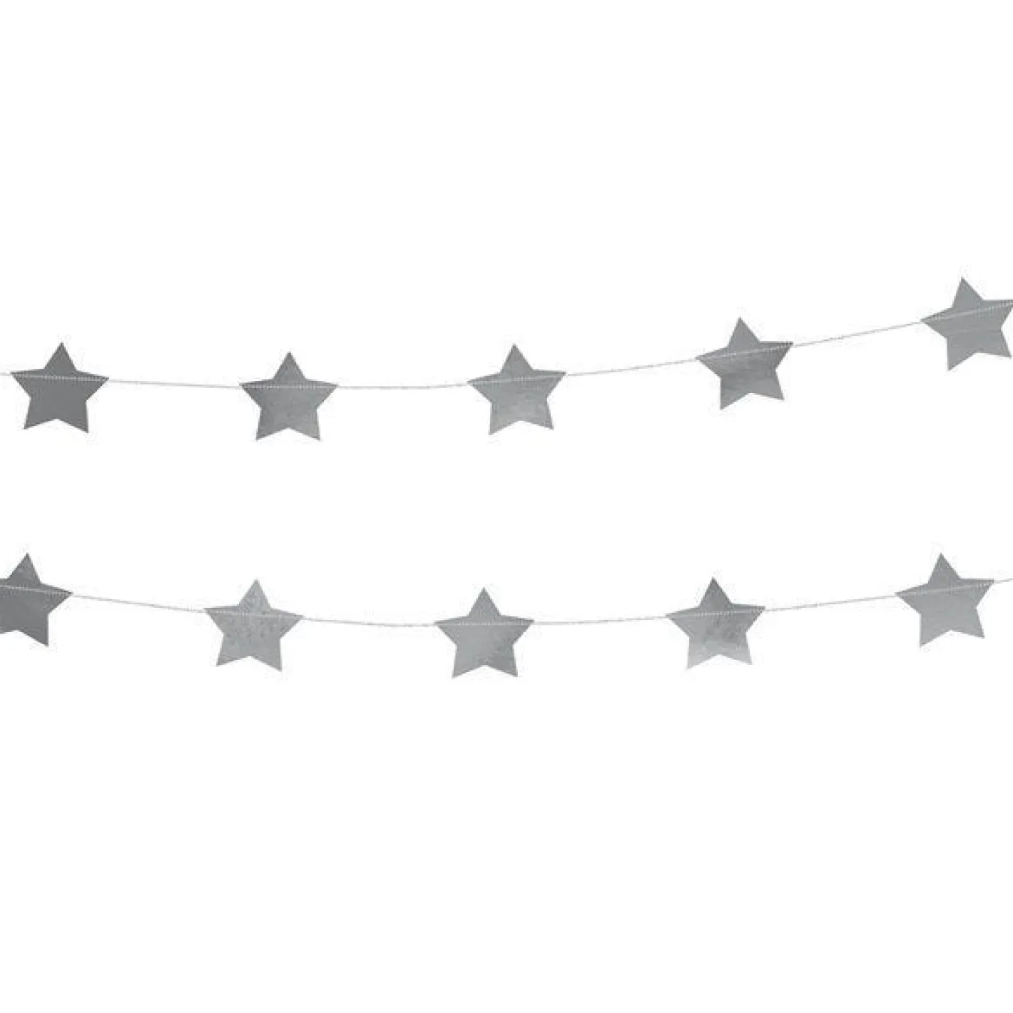 Silver Star Garland - 3.6M<Party Delights Clearance