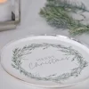 Party Delights Tableware<Silver Wreath Merry Christmas Paper Plates - 25Cm (8Pk)