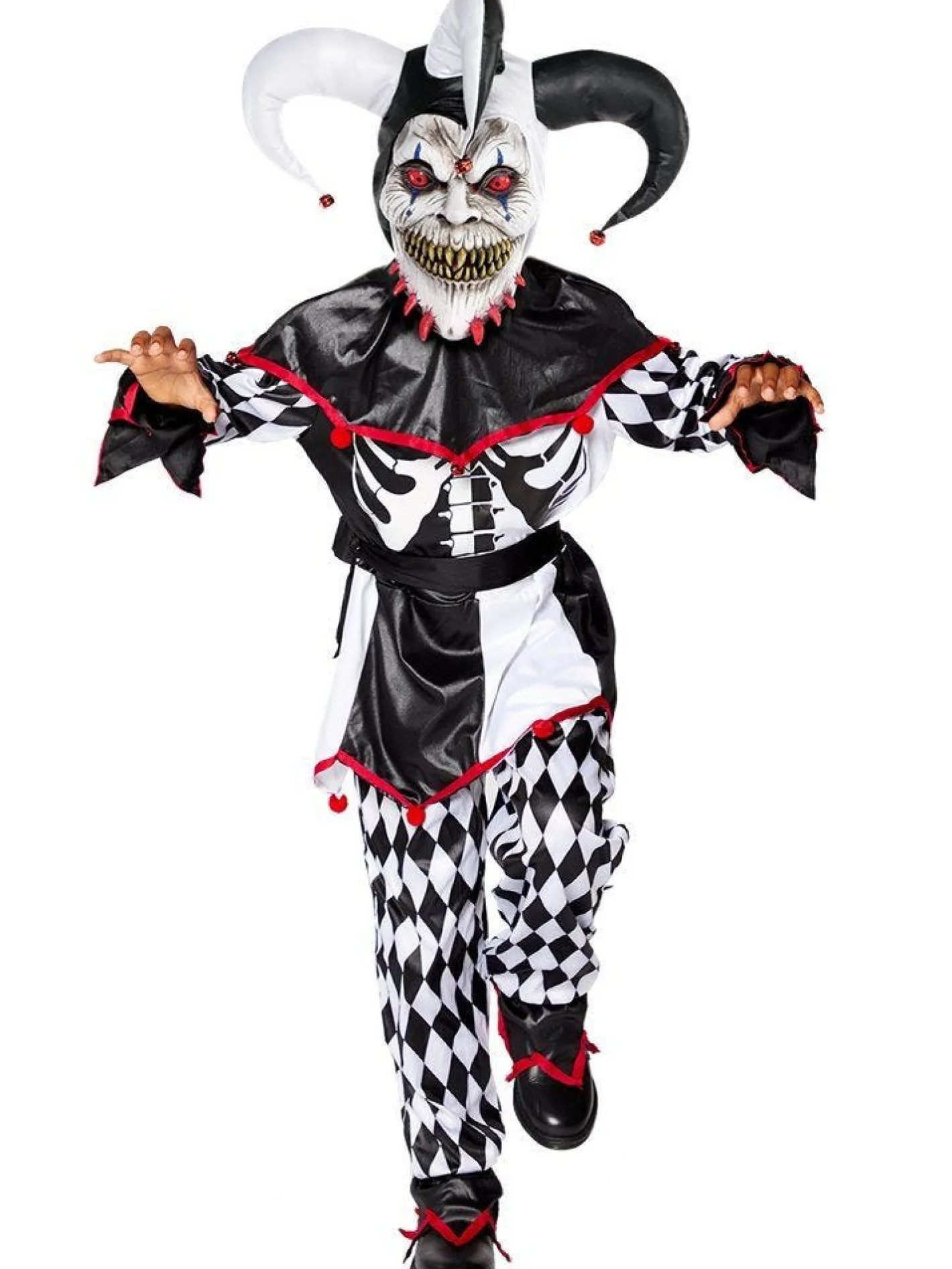 Kids' Party Delights Kids'<Sinister Jester Clown - Child And Teen Costume