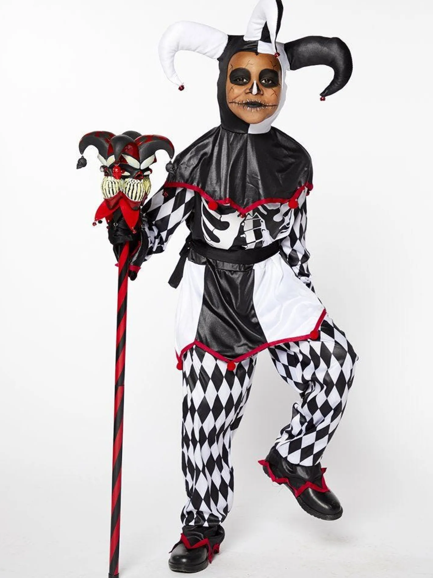 Kids' Party Delights Kids'<Sinister Jester Clown - Child And Teen Costume