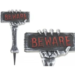 Party Delights Outdoor Decorations<Skeleton Arm Beware Sign - 53Cm