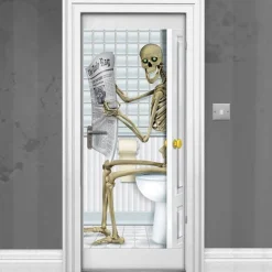 Party Delights Window & Door Decorations<Skeleton Bathroom Door Decoration - 1.5M