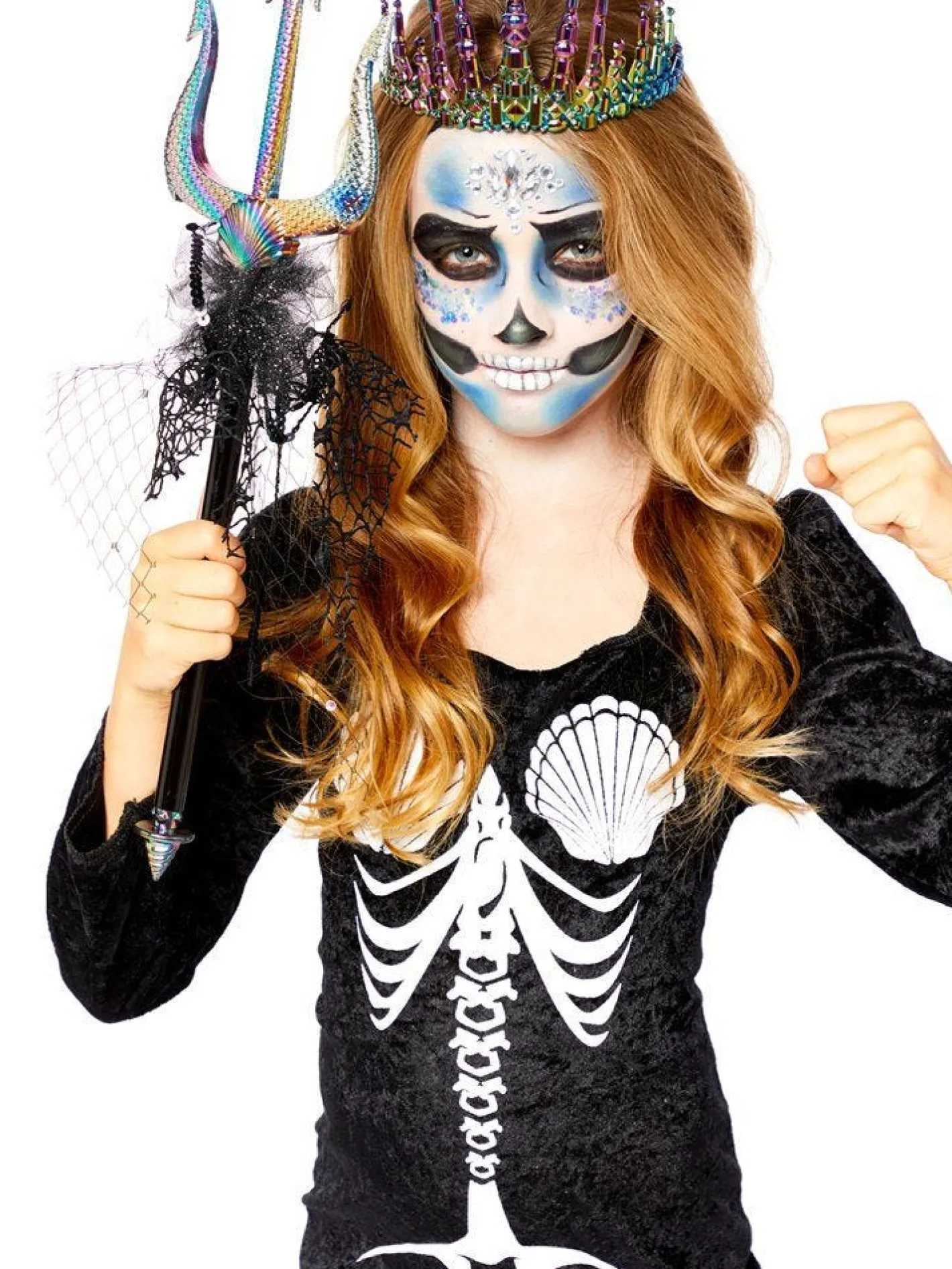 Kids' Party Delights Kids'<Skull Mermaid - Child Costume