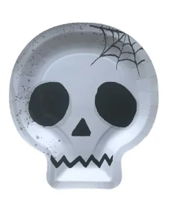 Party Delights Tableware<Skull Shaped Paper Plates - 23Cm (8Pk)