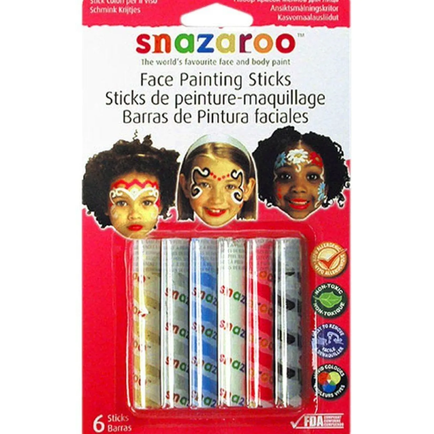 Snazaroo Girls Face Painting Sticks (6Pk)<Party Delights Clearance