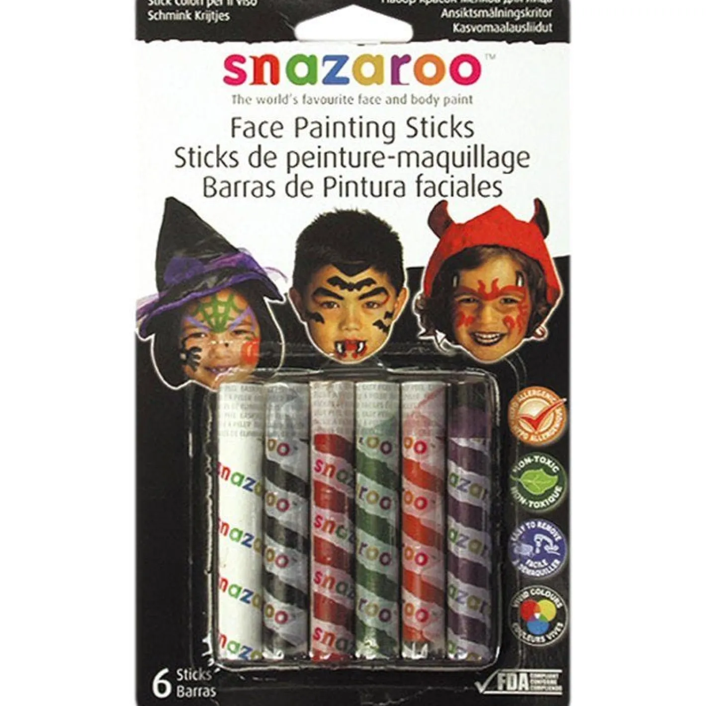 Kids' Party Delights Kids'<Snazaroo Halloween Face Painting Sticks (6Pk)