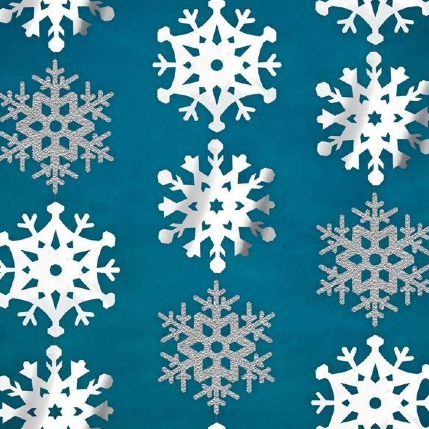 Snowflake Hanging String Decoration - 2.1M (6Pk)<Party Delights