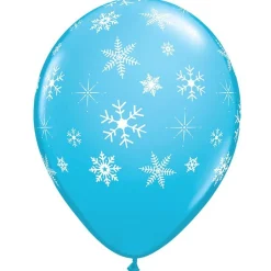 Party Delights Snowflake Decorations<Snowflakes & Sparkles Blue Balloon - 11" Latex (25Pk)