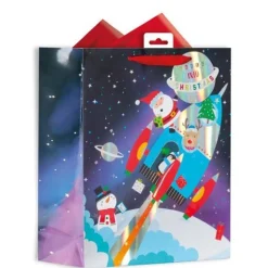 Party Delights Gift Wrapping<Spaceship Santa Gift Bag - Large
