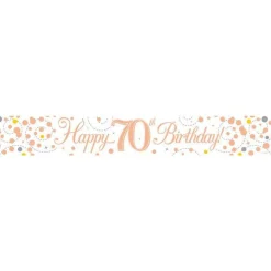 Sparking Fizz 'Happy 70Th Birthday' Banner - 2.7M<Party Delights Online