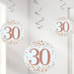 Sparking Fizz 30Th Hanging Swirls (6Pk)<Party Delights Sale